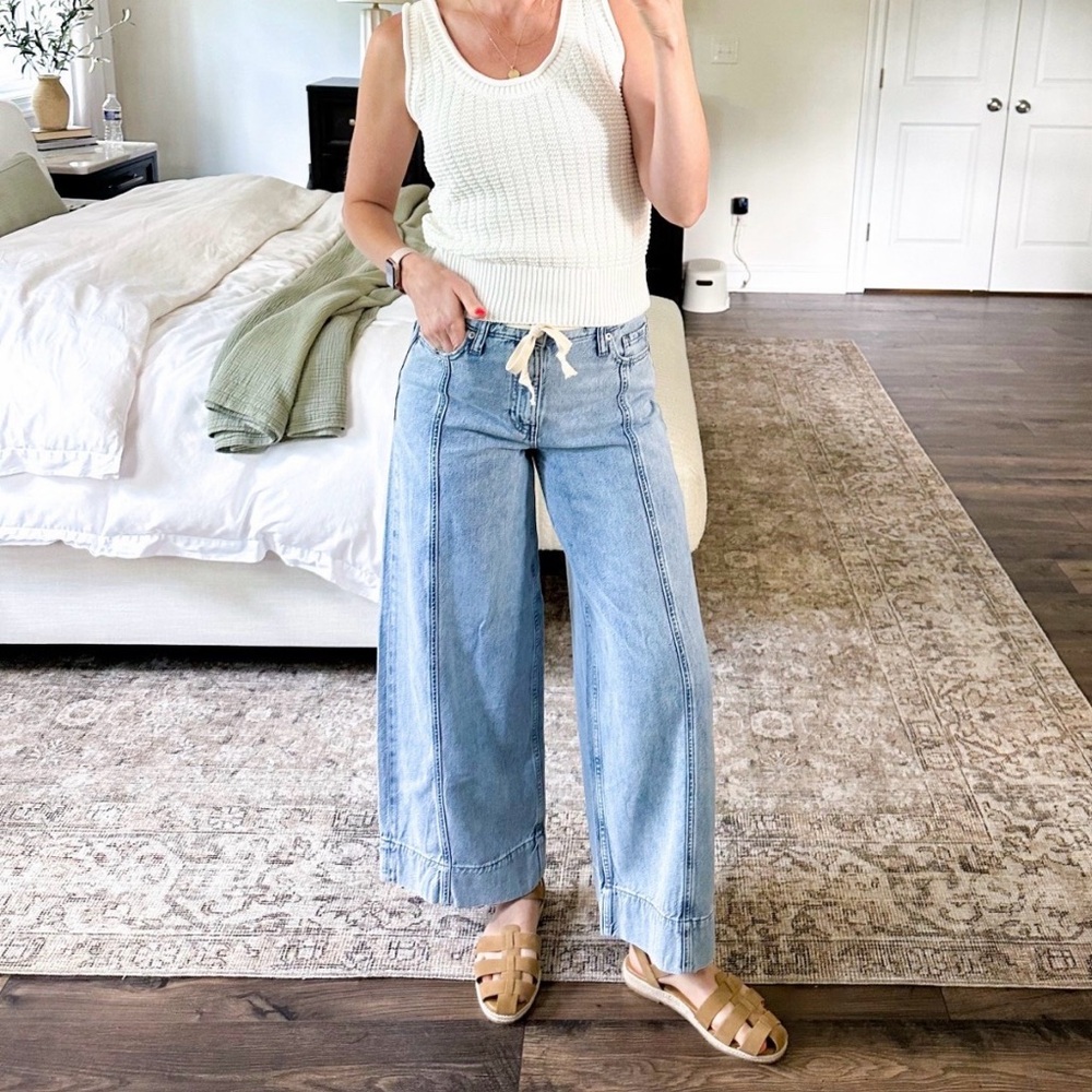 GAP Mid Rise Baggy Denim Jeans in Light Blue